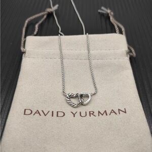 David Yurman Sterling Silver Interlocked Heart Pendant Necklace